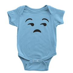 Emoticon Whatever Smile Face Infant One-Piece Romper Bodysuit cosplay, costume, dress, emoji, emote, face, halloween, smiley, up, yellow by Expression Tees