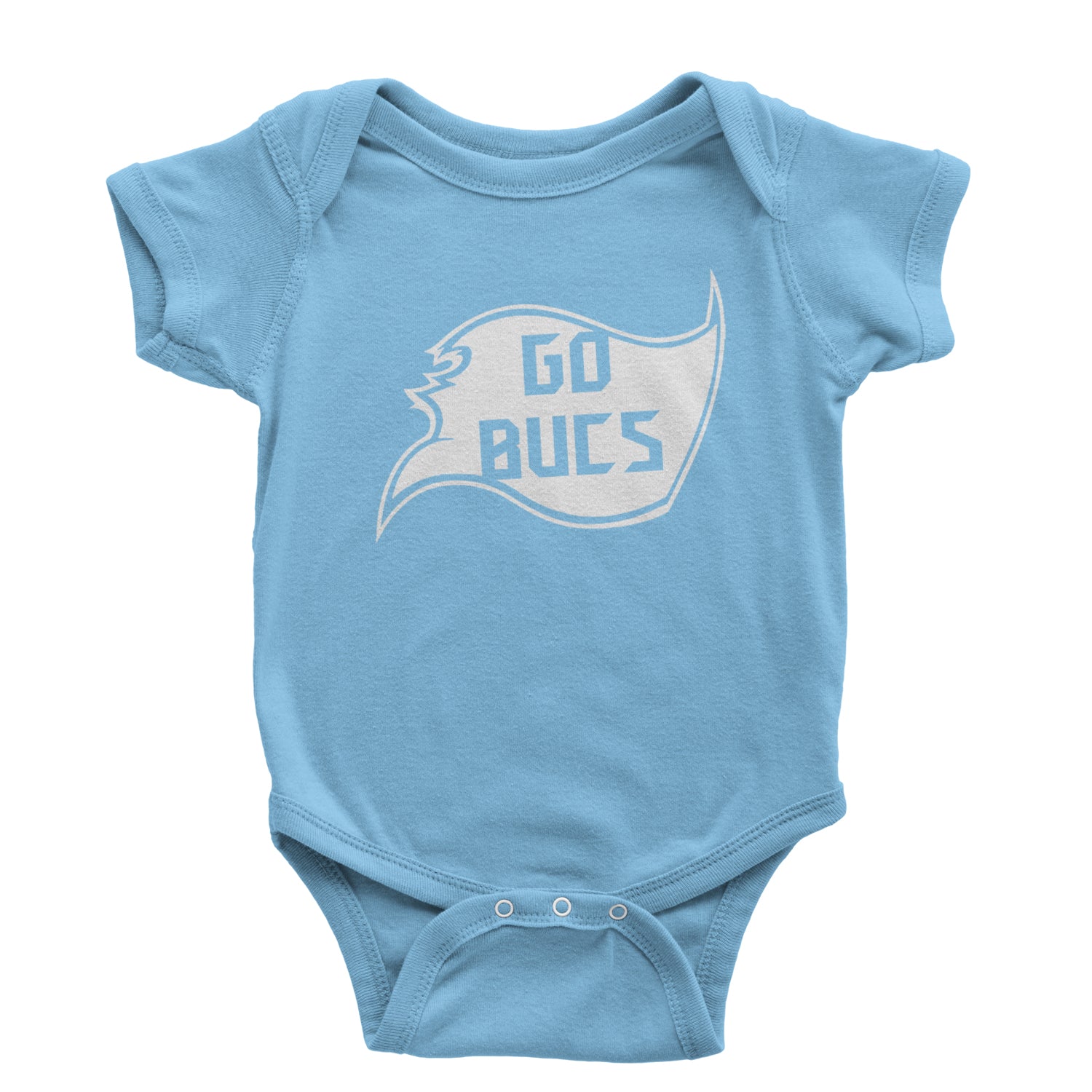 Go Bucs Buccaneers Infant One-Piece Romper Bodysuit and Toddler T-shirt ball, flag, foot, raise, tampa, the by Expression Tees