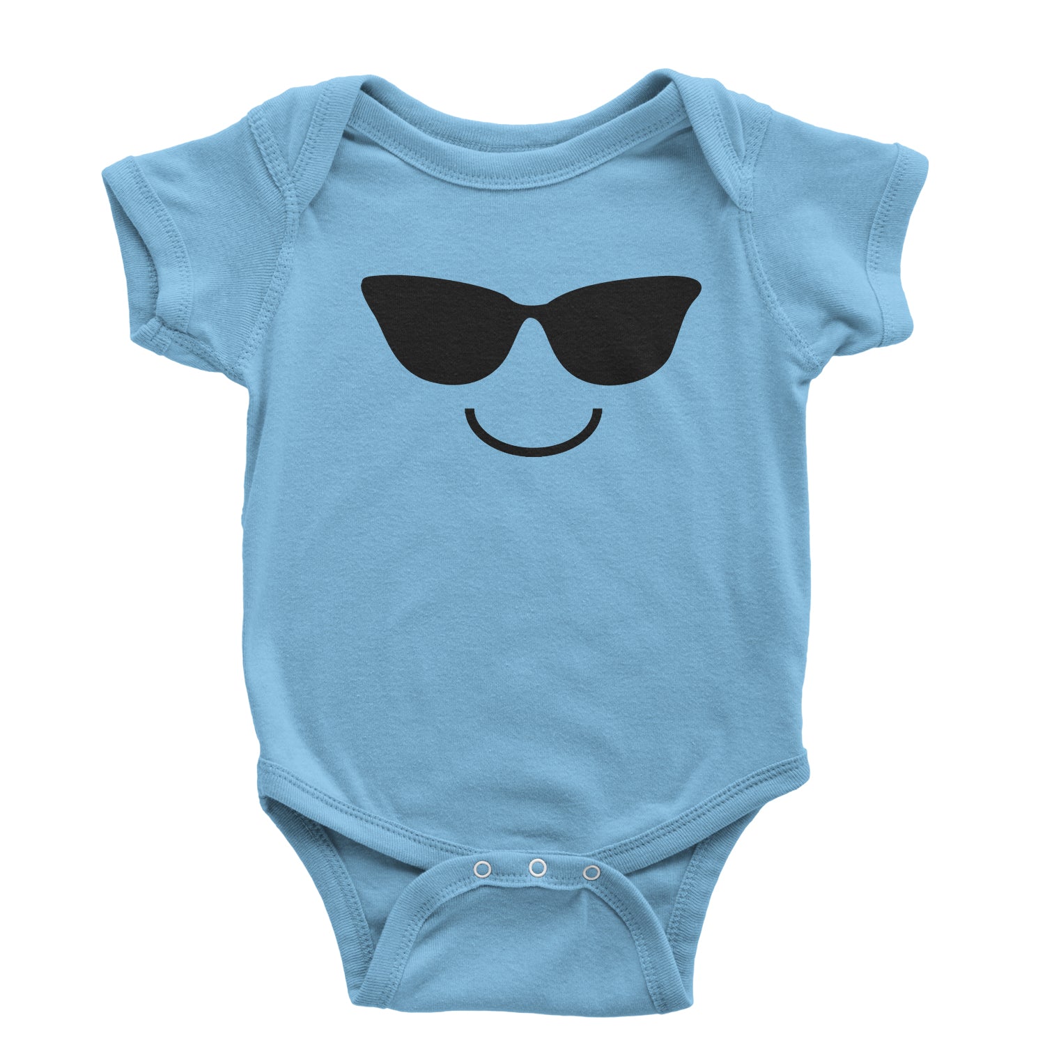 Emoticon Sunglasses Smile Face Infant One-Piece Romper Bodysuit cosplay, costume, dress, emoji, emote, face, halloween, smiley, up, yellow by Expression Tees