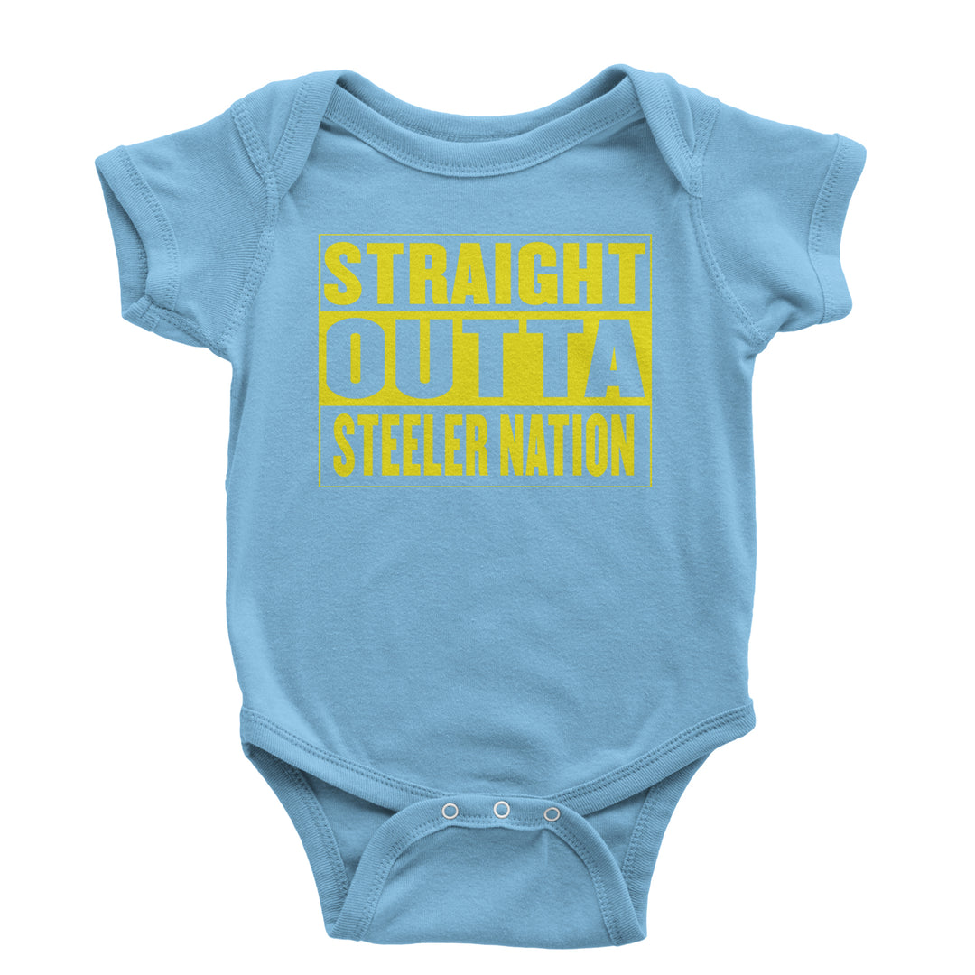 Straight Outta Steeler Nation Football  Infant One-Piece Romper Bodysuit or Toddler T-shirt