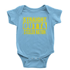 Straight Outta Steeler Nation Football  Infant One-Piece Romper Bodysuit or Toddler T-shirt