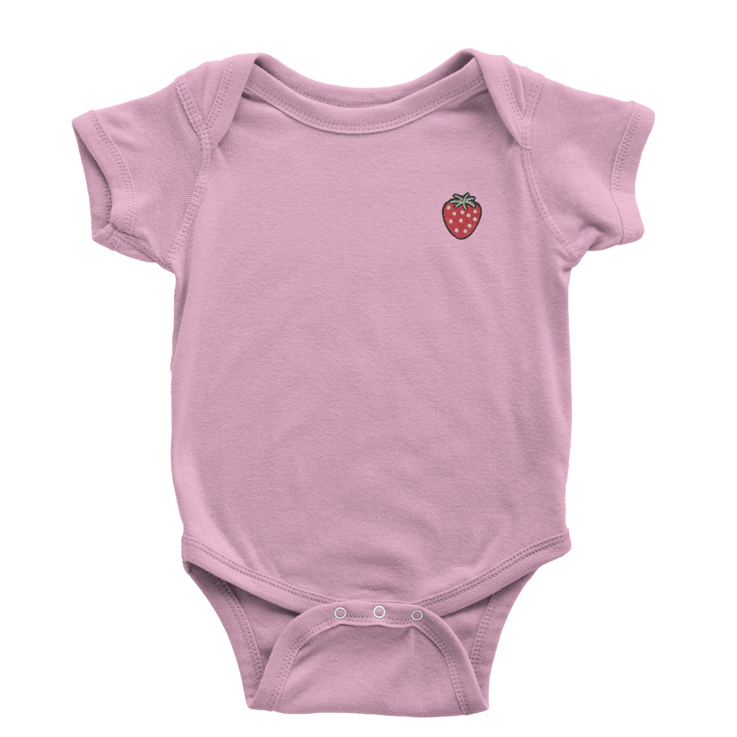 Embroidered Strawberry Patch (Pocket Print) Infant One-Piece Romper Bodysuit and Toddler T-shirt fruit, strawberries by Expression Tees