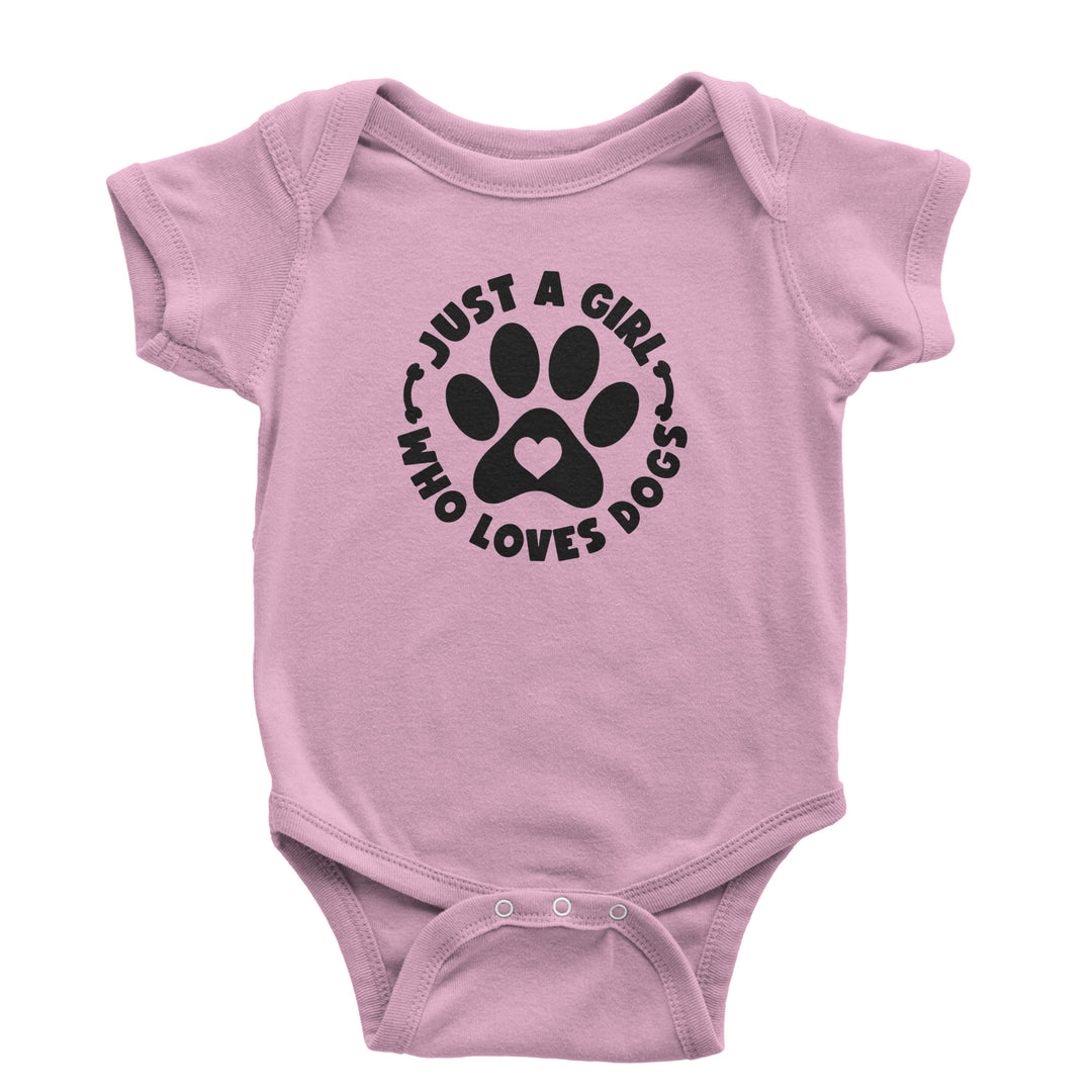 Dogs Just A Girl Who Loves DOGS Infant One-Piece Romper Bodysuit dog, puppy, rescue by Expression Tees