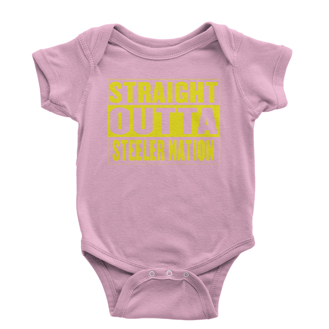 Straight Outta Steeler Nation Football  Infant One-Piece Romper Bodysuit or Toddler T-shirt