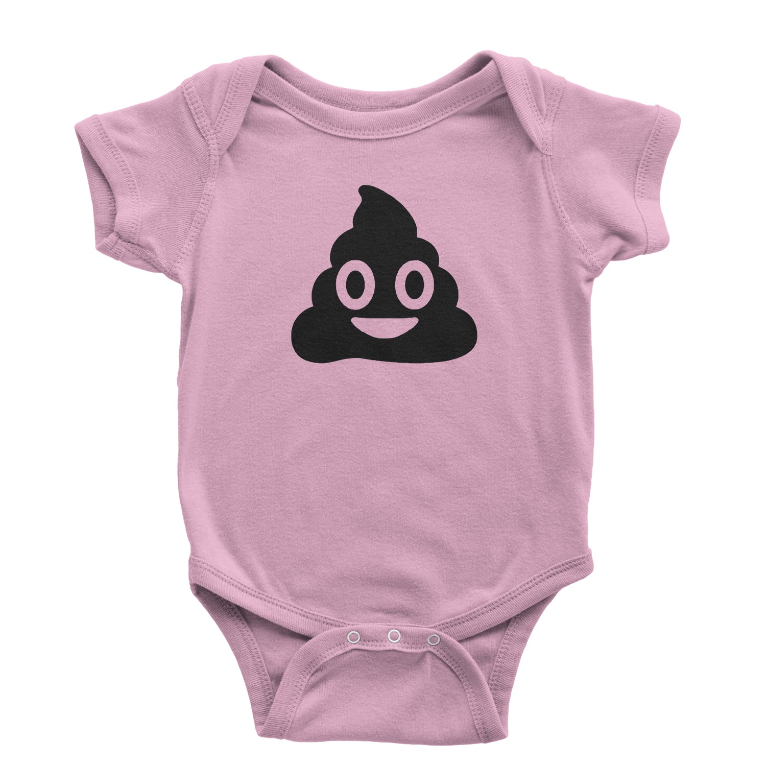 Emoticon Poop Face Smile Face Infant One-Piece Romper Bodysuit cosplay, costume, dress, emoji, emote, face, halloween, smiley, up, yellow by Expression Tees