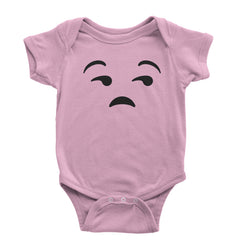 Emoticon Whatever Smile Face Infant One-Piece Romper Bodysuit cosplay, costume, dress, emoji, emote, face, halloween, smiley, up, yellow by Expression Tees