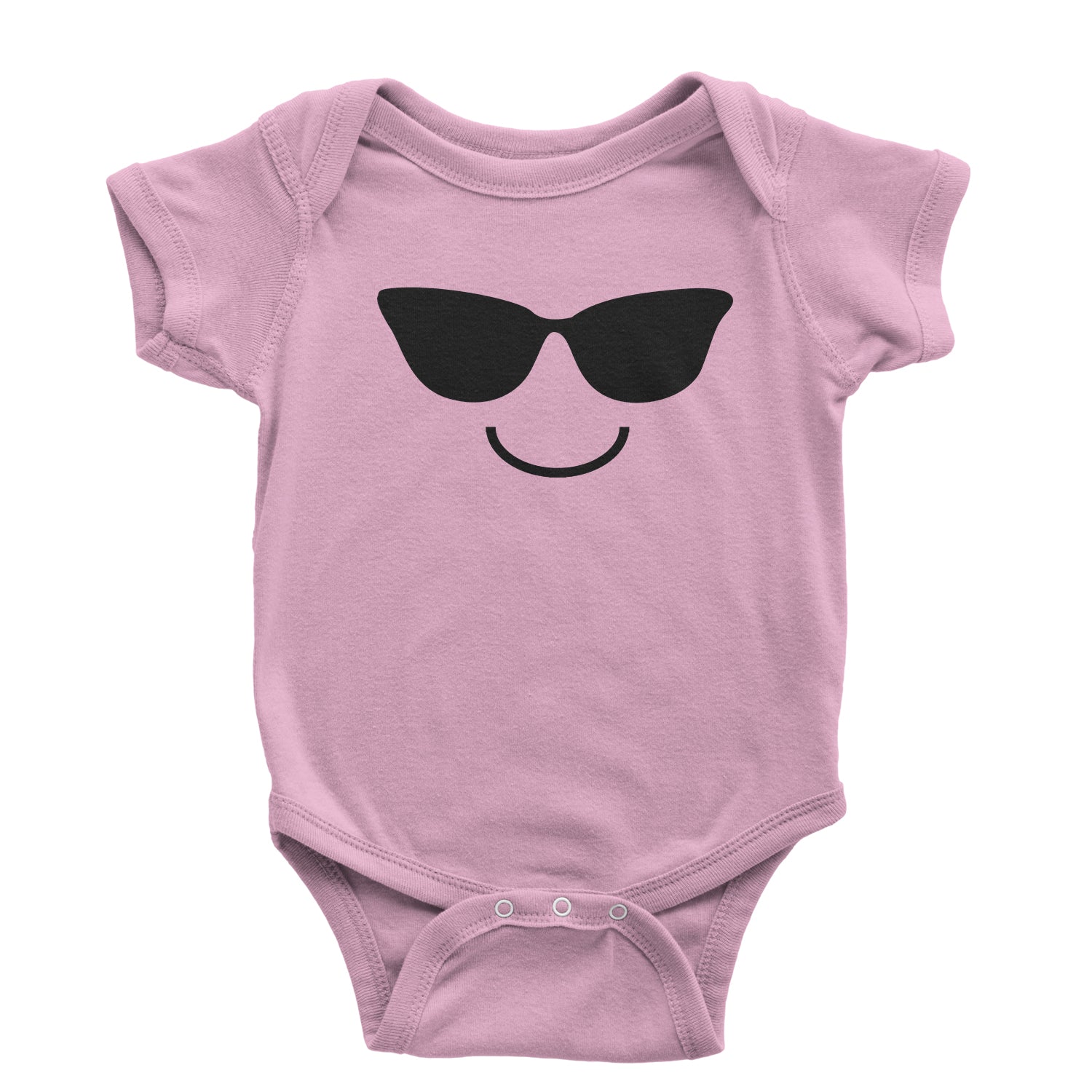 Emoticon Sunglasses Smile Face Infant One-Piece Romper Bodysuit cosplay, costume, dress, emoji, emote, face, halloween, smiley, up, yellow by Expression Tees