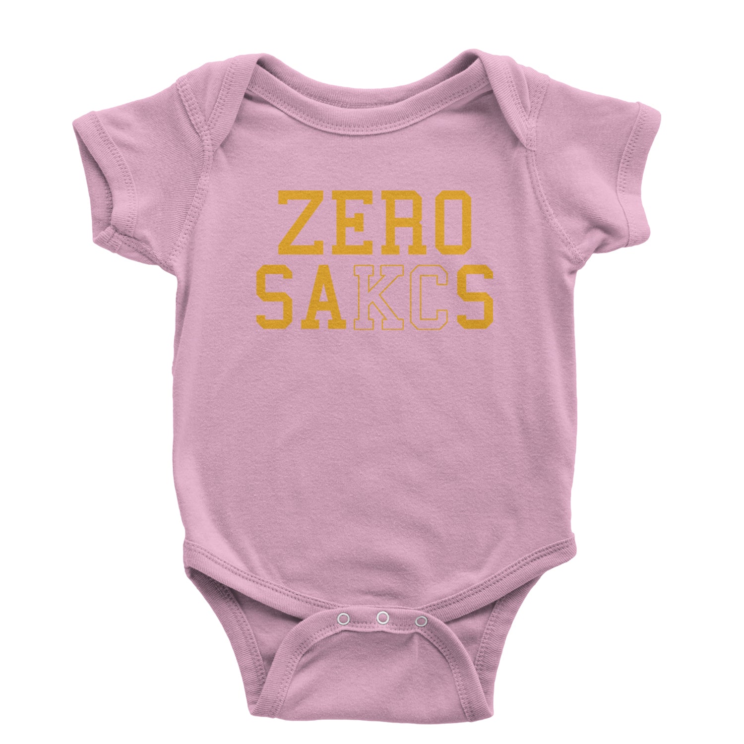 Zero Sacks Kansas City Infant One-Piece Romper Bodysuit and Toddler T-shirt ball, brown, foot, football, kelc, orlando, patrick, sacks, sakcs by Expression Tees