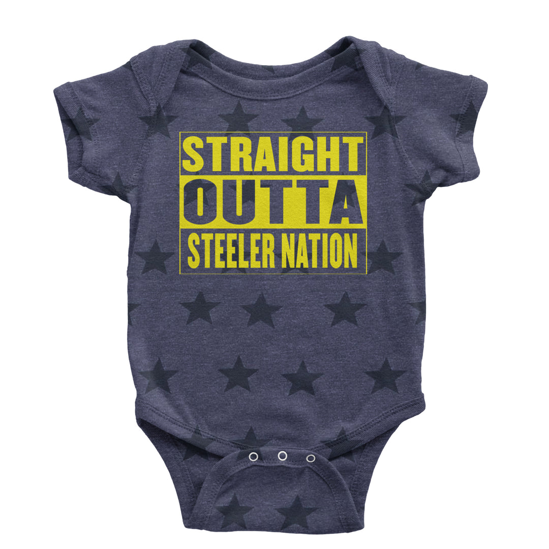 Straight Outta Steeler Nation Football  Infant One-Piece Romper Bodysuit or Toddler T-shirt