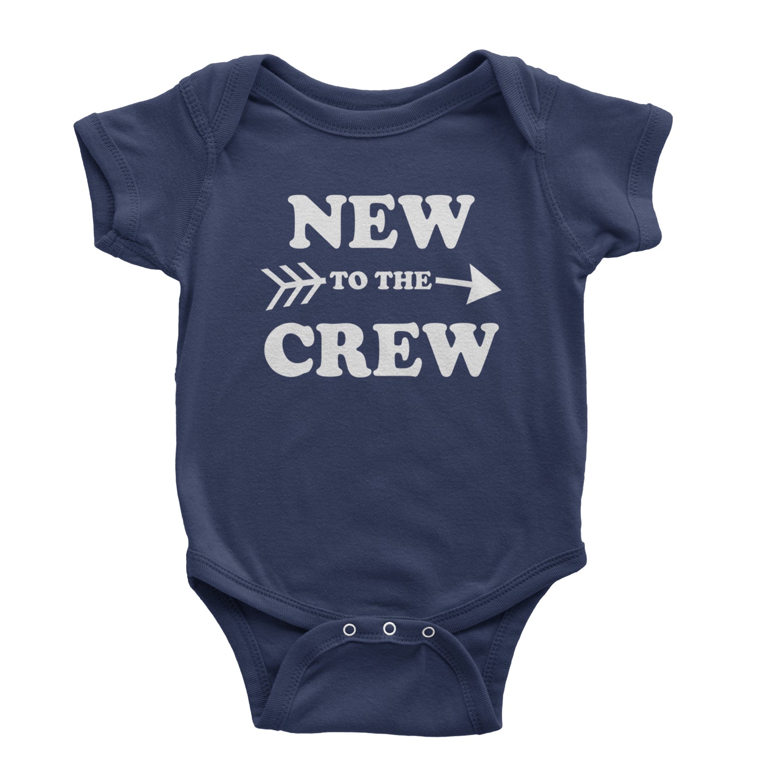 New To The Crew Infant One-Piece Romper Bodysuit and Toddler T-shirt announcement, baby, cousin, gender, newborn, reveal, toddler by Expression Tees