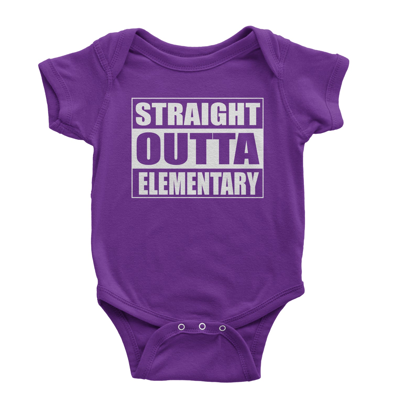 Straight Outta Elementary Infant One-Piece Romper Bodysuit 2020, 2021, 2022, class, of, quarantine, queen by Expression Tees