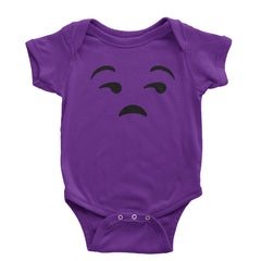 Emoticon Whatever Smile Face Infant One-Piece Romper Bodysuit cosplay, costume, dress, emoji, emote, face, halloween, smiley, up, yellow by Expression Tees