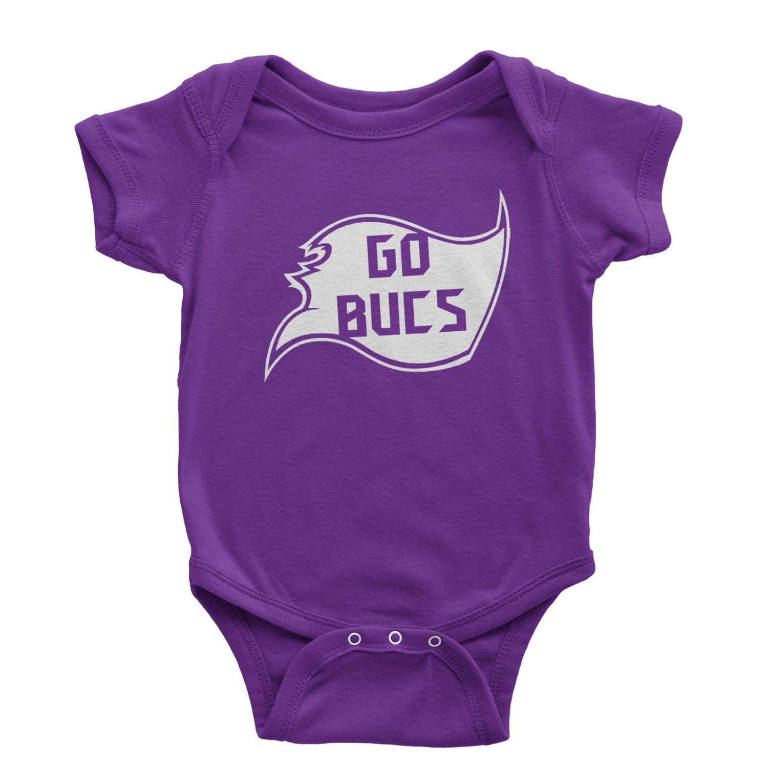 Go Bucs Buccaneers Infant One-Piece Romper Bodysuit and Toddler T-shirt ball, flag, foot, raise, tampa, the by Expression Tees