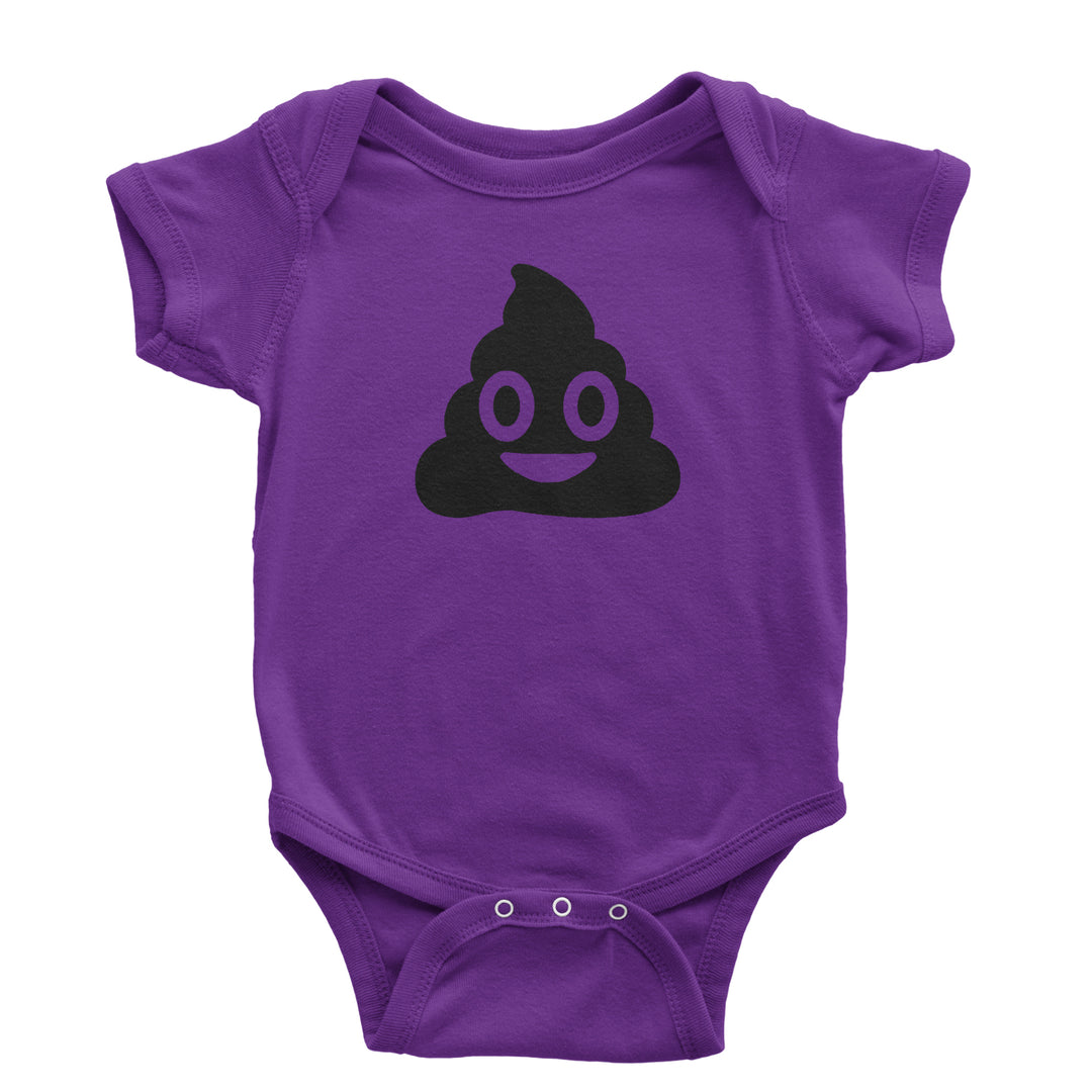 Emoticon Poop Face Smile Face Infant One-Piece Romper Bodysuit cosplay, costume, dress, emoji, emote, face, halloween, smiley, up, yellow by Expression Tees