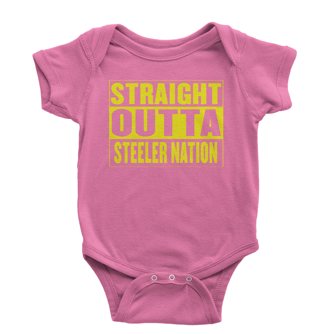 Straight Outta Steeler Nation Football  Infant One-Piece Romper Bodysuit or Toddler T-shirt