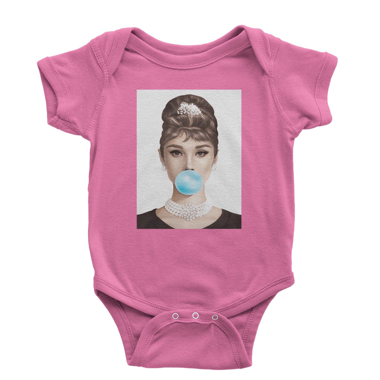 Audrey Hepburn Chewing Bubble Gum American Icon Infant One-Piece Romper Bodysuit and Toddler T-shirt