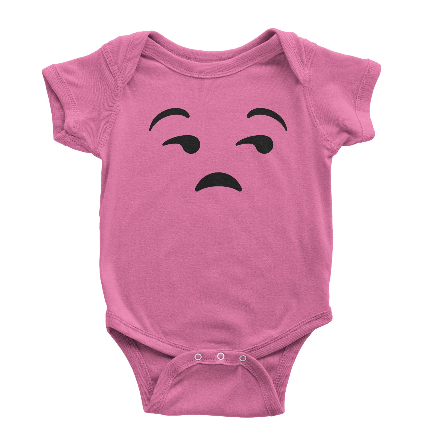 Emoticon Whatever Smile Face Infant One-Piece Romper Bodysuit cosplay, costume, dress, emoji, emote, face, halloween, smiley, up, yellow by Expression Tees