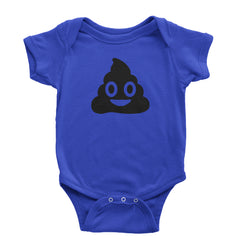 Emoticon Poop Face Smile Face Infant One-Piece Romper Bodysuit cosplay, costume, dress, emoji, emote, face, halloween, smiley, up, yellow by Expression Tees