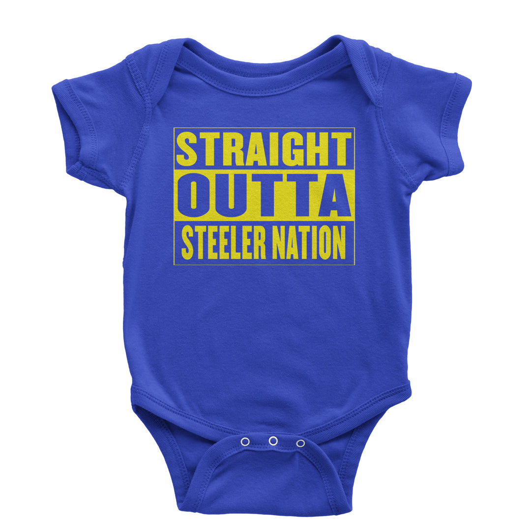 Straight Outta Steeler Nation Football  Infant One-Piece Romper Bodysuit or Toddler T-shirt