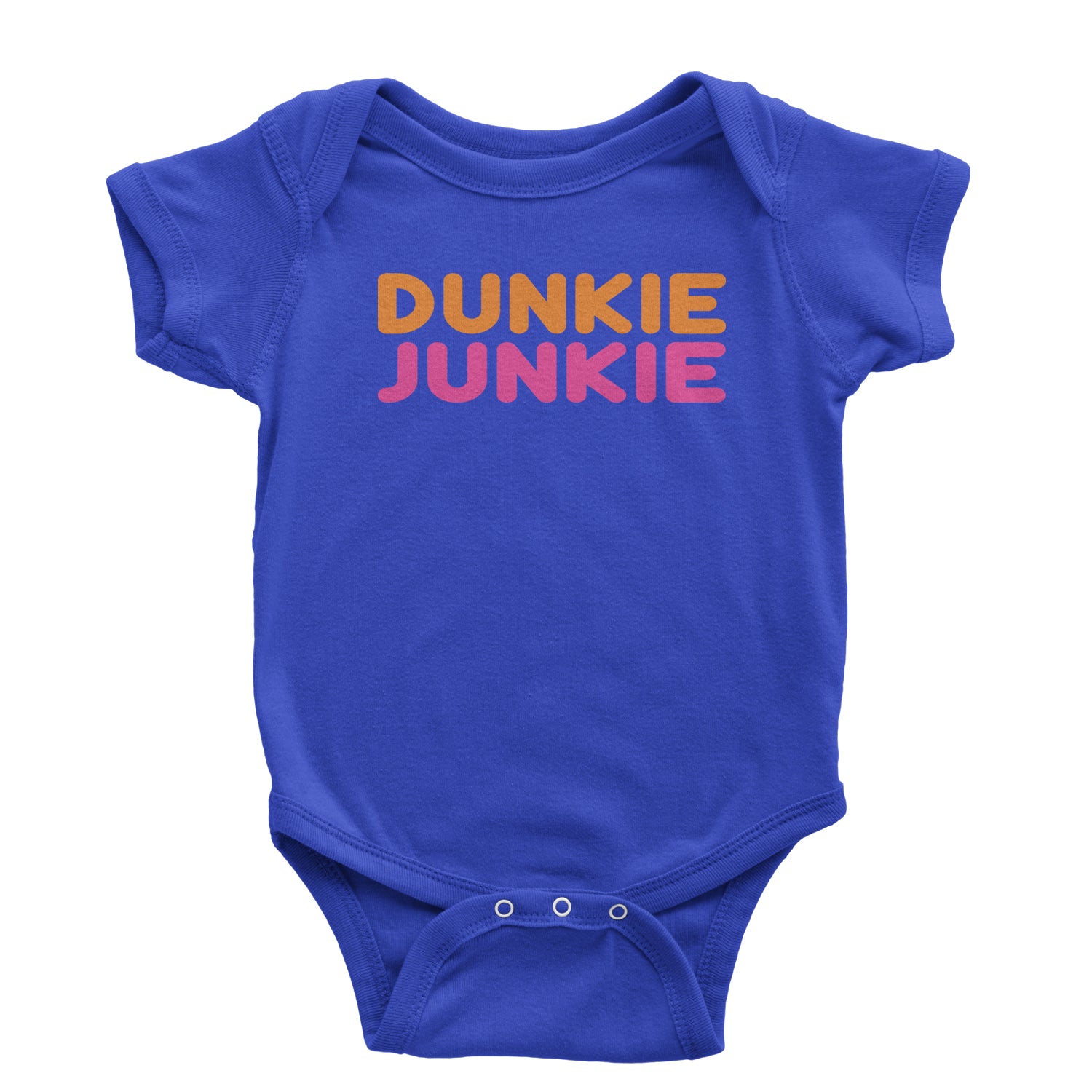 Dunkie Junkie Infant One-Piece Romper Bodysuit and Toddler T-shirt addict, capuccino, coffee, dd, dnkn, dunkin, dunking, latte by Expression Tees