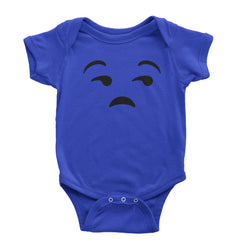 Emoticon Whatever Smile Face Infant One-Piece Romper Bodysuit cosplay, costume, dress, emoji, emote, face, halloween, smiley, up, yellow by Expression Tees