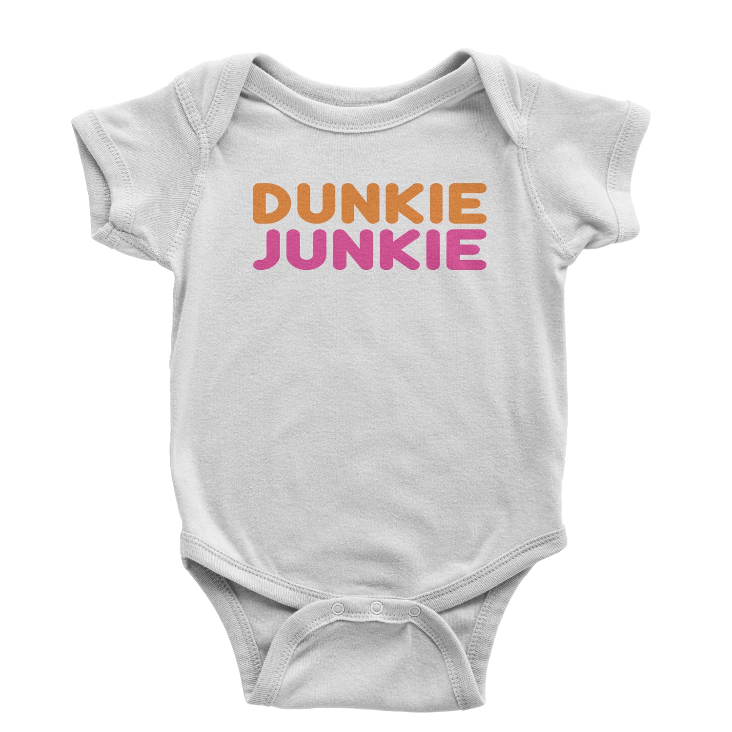 Dunkie Junkie Infant One-Piece Romper Bodysuit and Toddler T-shirt addict, capuccino, coffee, dd, dnkn, dunkin, dunking, latte by Expression Tees
