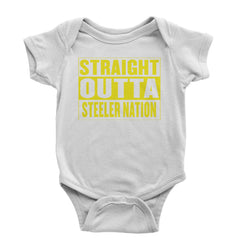 Straight Outta Steeler Nation Football  Infant One-Piece Romper Bodysuit or Toddler T-shirt