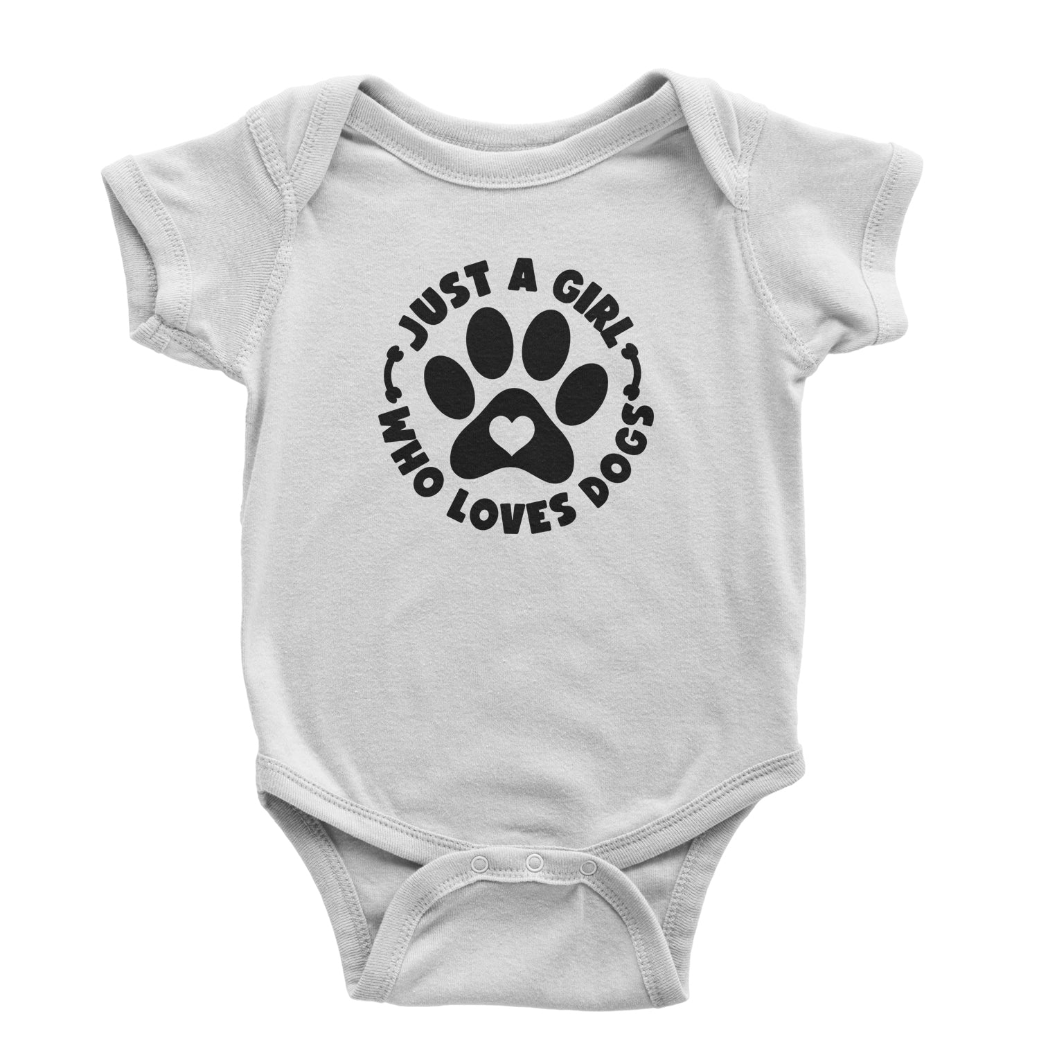 Dogs Just A Girl Who Loves DOGS Infant One-Piece Romper Bodysuit dog, puppy, rescue by Expression Tees