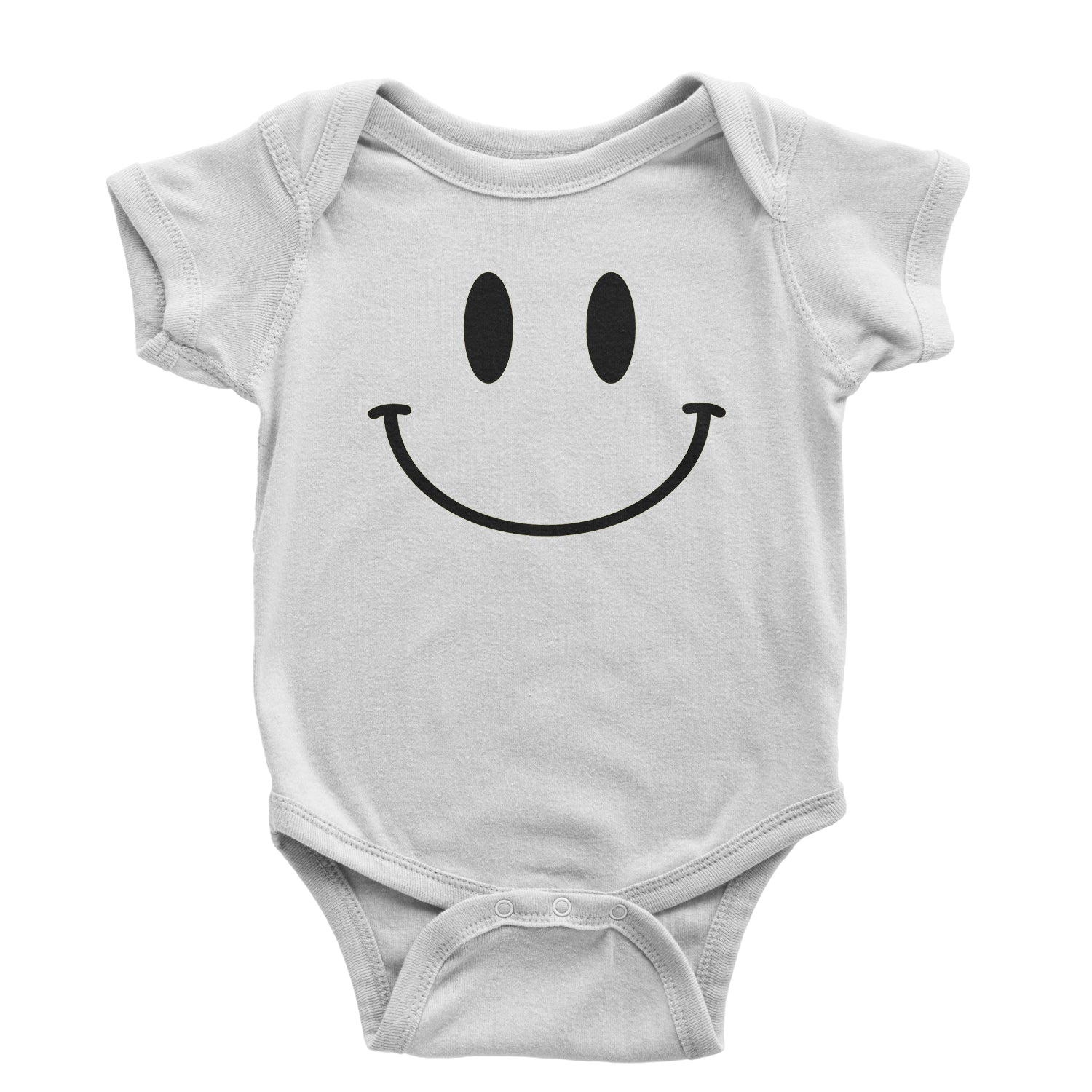 Emoticon Big Smile Face Infant One-Piece Romper Bodysuit emoji, emoticon, face, happy, smiley by Expression Tees