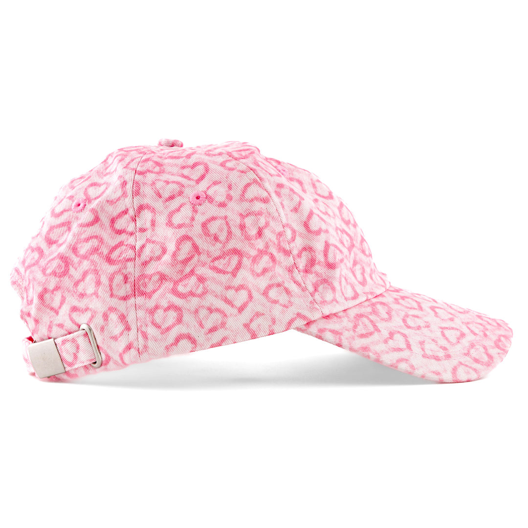 Pink Hearts Satin-Lined Baseball Hat fleur, fleurdelis, football, new orleans, neworleans, nola, saints, who dat, whodat by Expression Tees