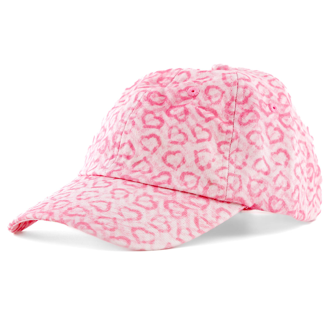Pink Hearts Satin-Lined Baseball Hat fleur, fleurdelis, football, new orleans, neworleans, nola, saints, who dat, whodat by Expression Tees