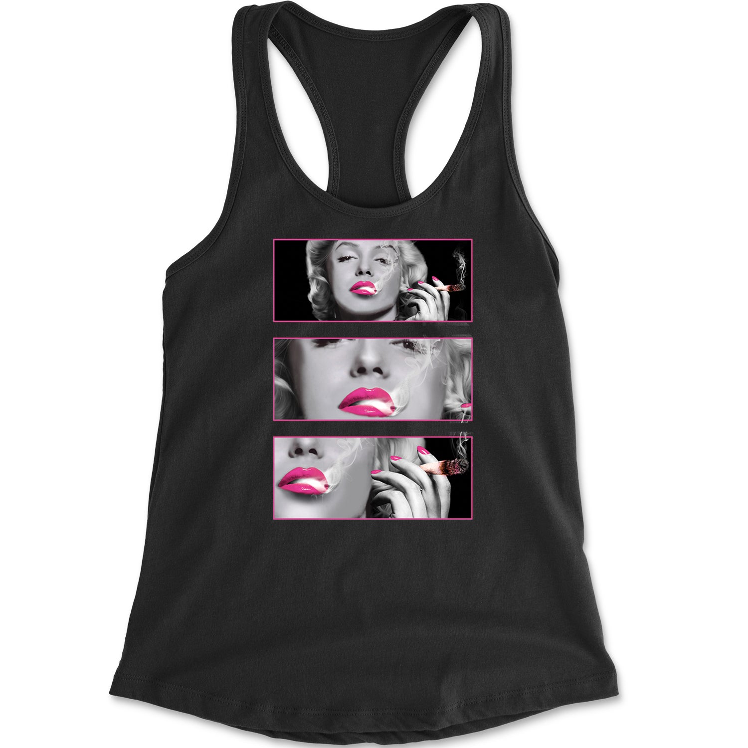 Marilyn Monroe Roll It Lick It Smoke It Racerback Tank Top for Women