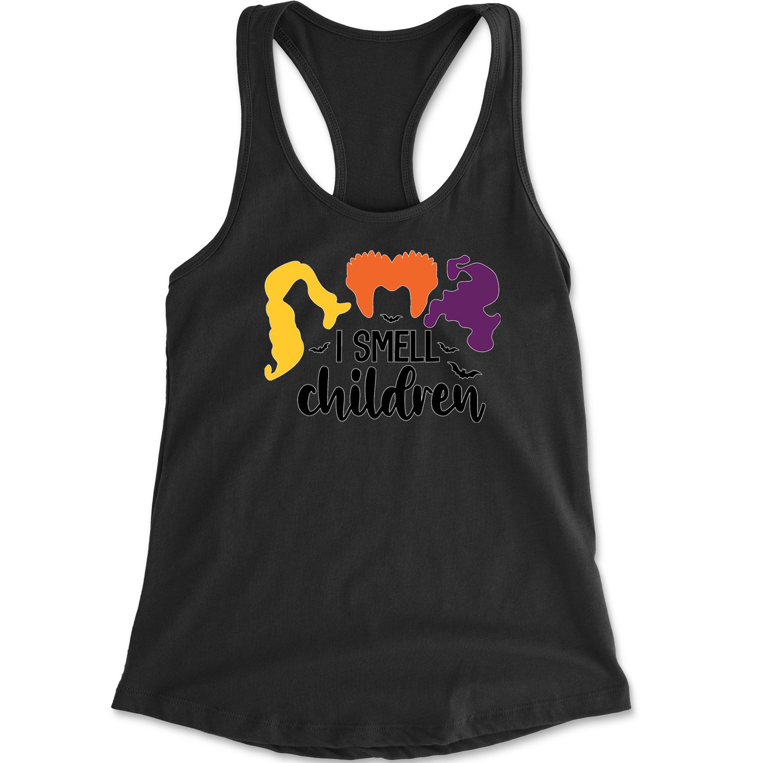 I Smell Children Hocus Pocus Racerback Tank Top for Women descendants, enchanted, eve, hallows, hocus, or, pocus, sanderson, sisters, treat, trick, witches by Expression Tees