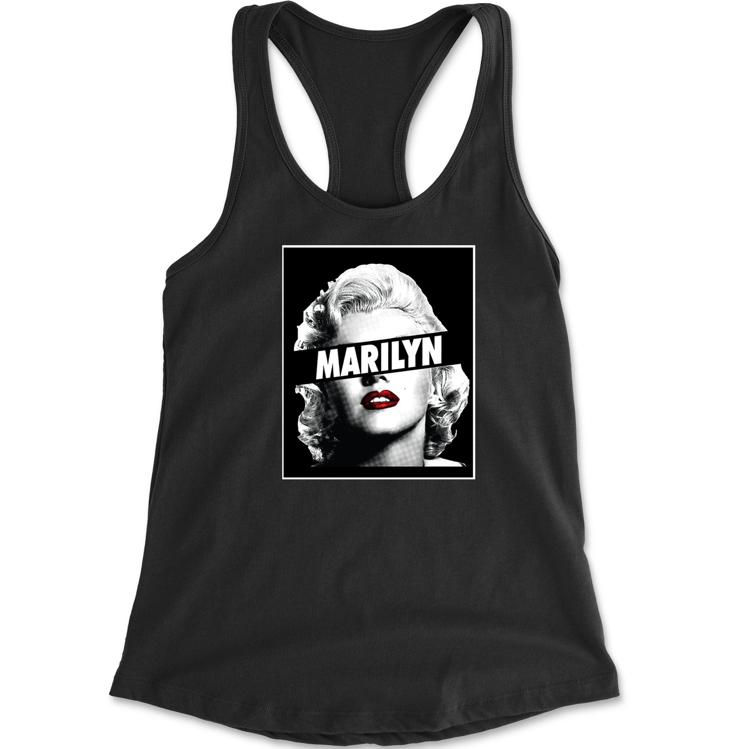 Marilyn Monroe Censored Racerback Tank Top for Women american, icon, marilyn, monroe by Expression Tees