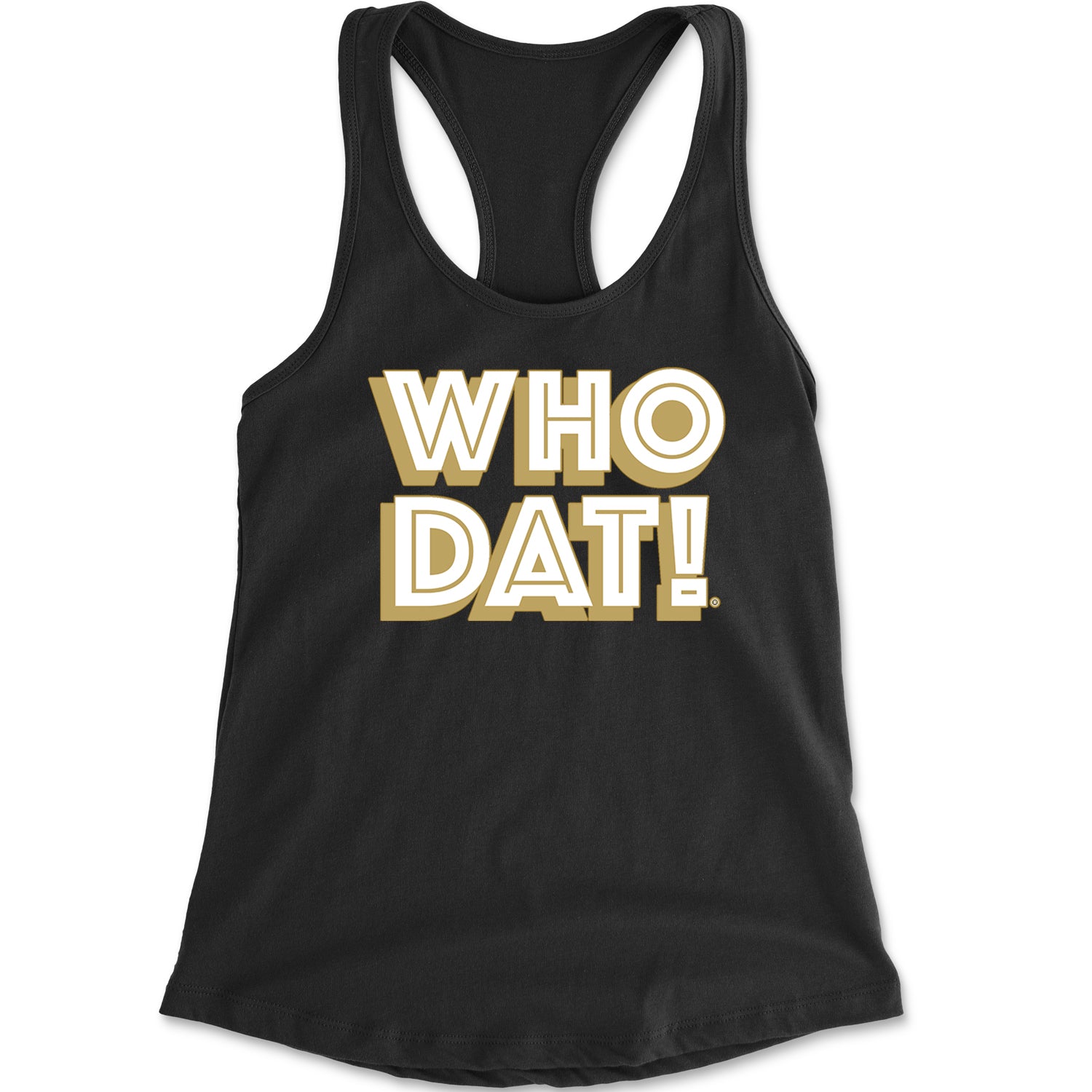 Who Dat Nation Big Bold New Orleans Racerback Tank Top for Women