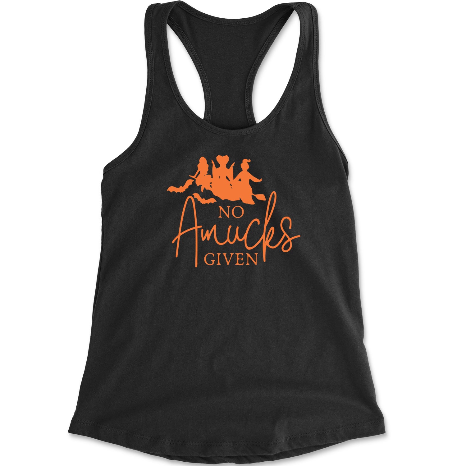 No Amucks Given Hocus Pocus Racerback Tank Top for Women descendants, enchanted, eve, hallows, hocus, or, pocus, sanderson, sisters, treat, trick, witches by Expression Tees