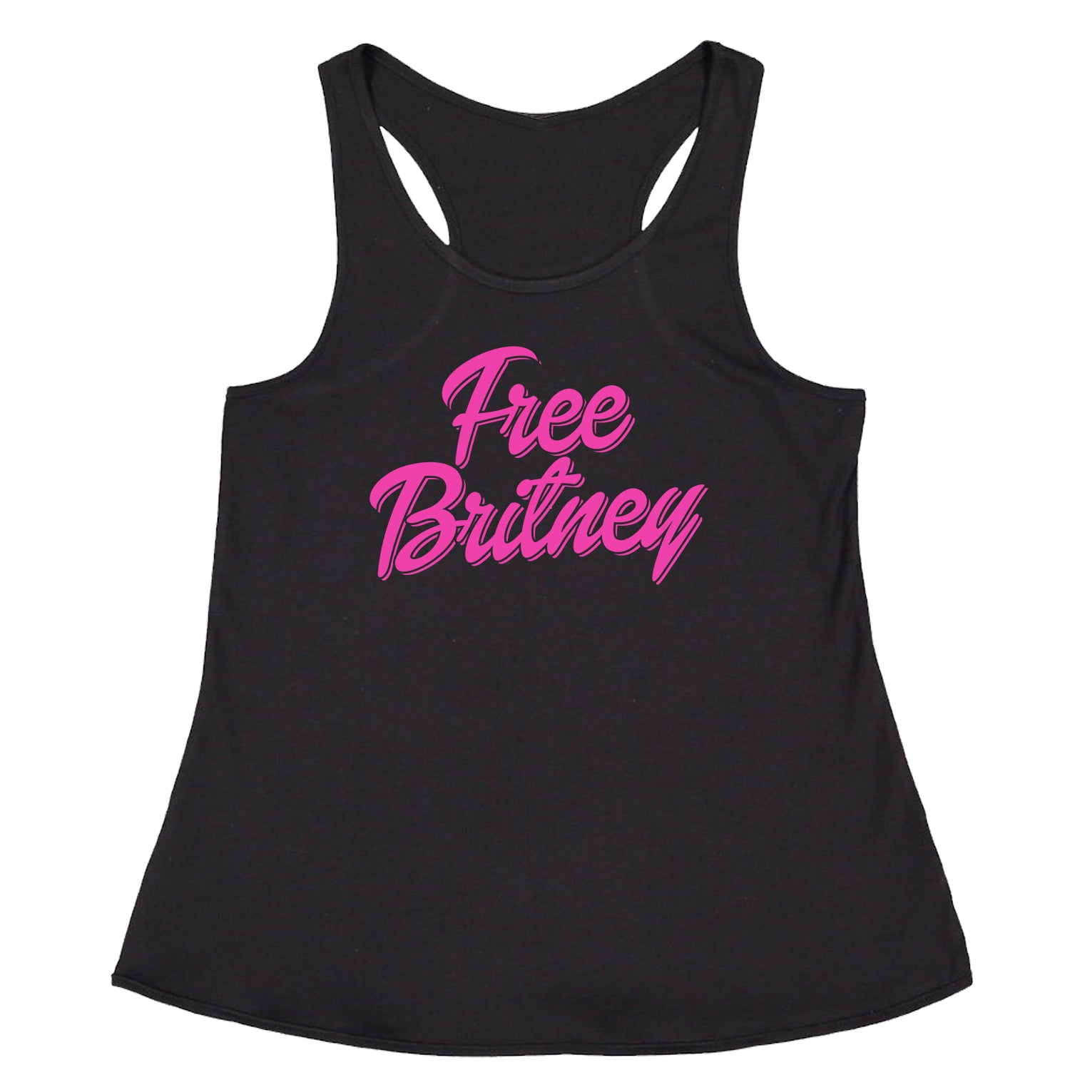 Pink Free Britney Racerback Tank Top for Women again, did, I, it, more, music, one, oops, pop, spears, time, toxic by Expression Tees