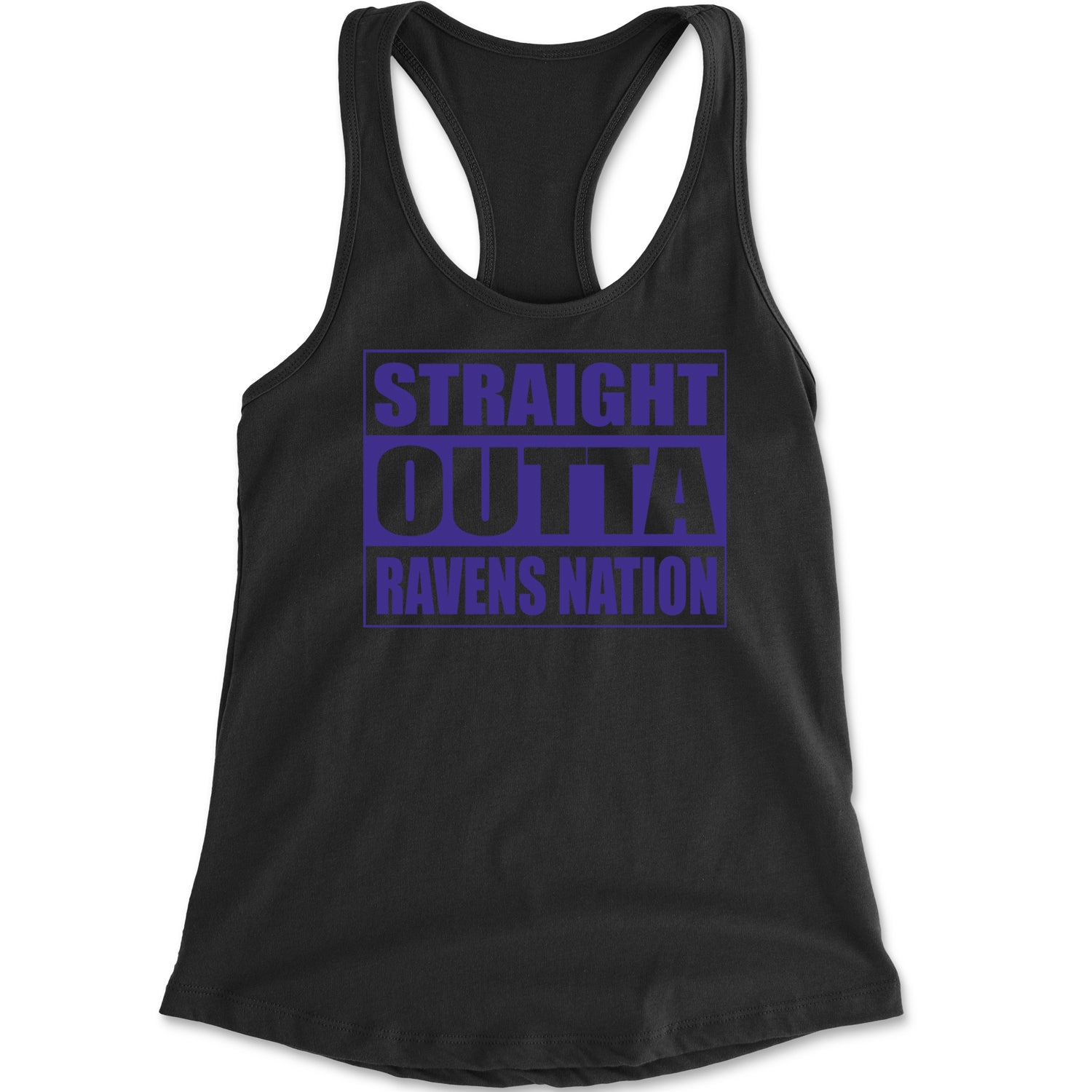 Straight Outta Ravens Nation Racerback Tank Top for Women