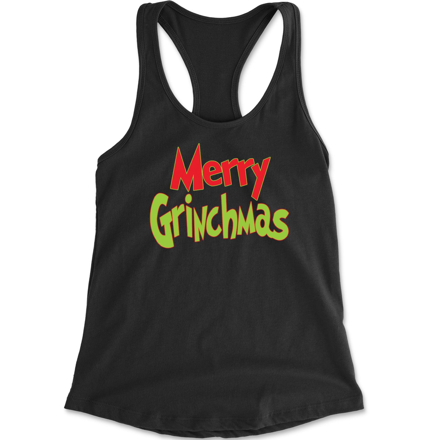 Merry Grinchmas Jolly Merry Christmas Racerback Tank Top for Women