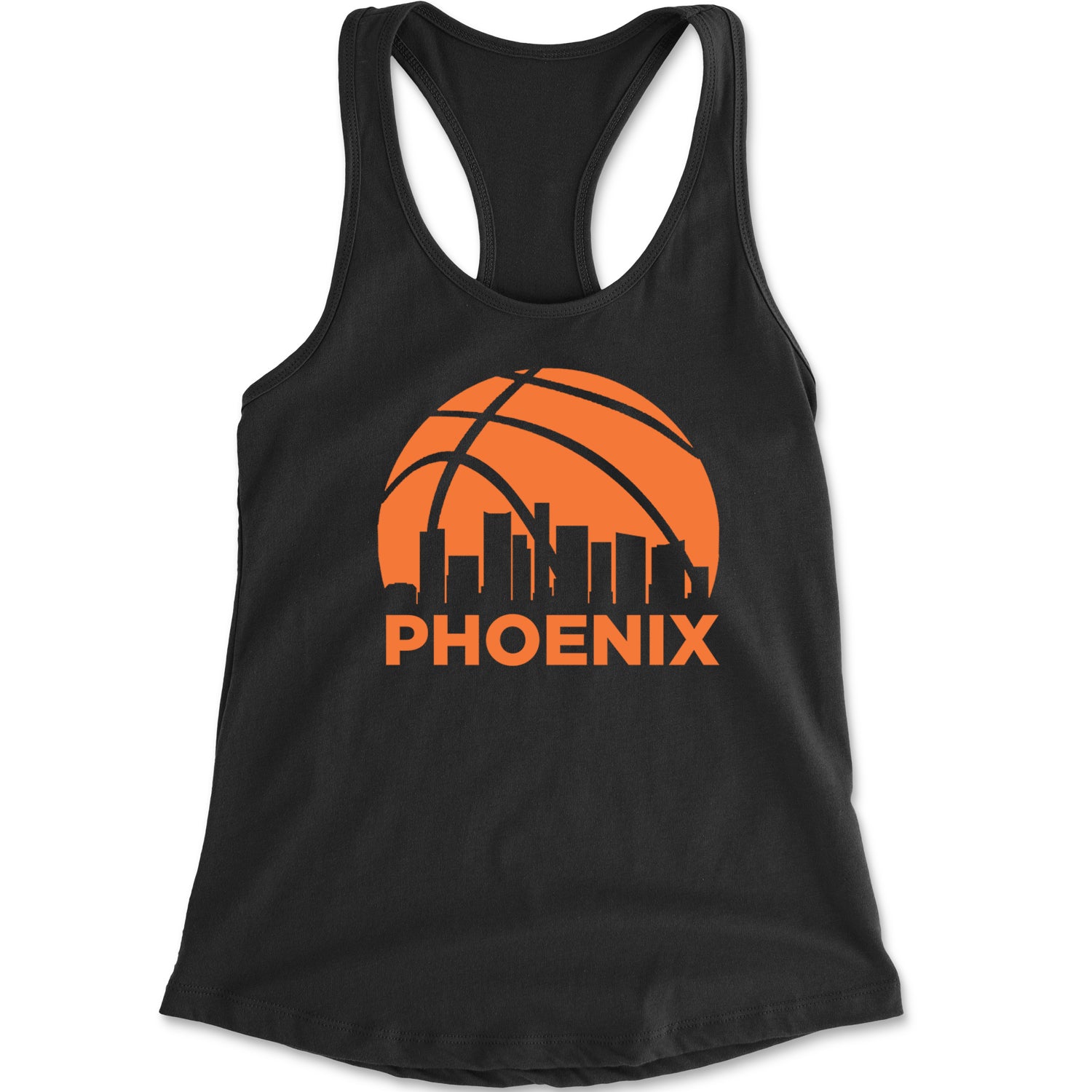 Phoenix Basketball Sunset City Skyline Racerback Tank Top for Women