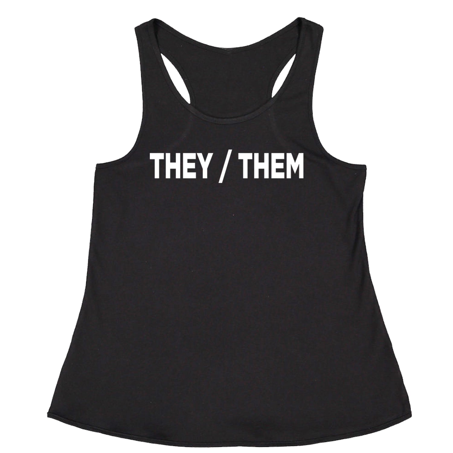 They Them Gender Pronouns Diversity and Inclusion Racerback Tank Top for Women binary, civil, gay, he, her, him, nonbinary, pride, rights, she, them, they by Expression Tees
