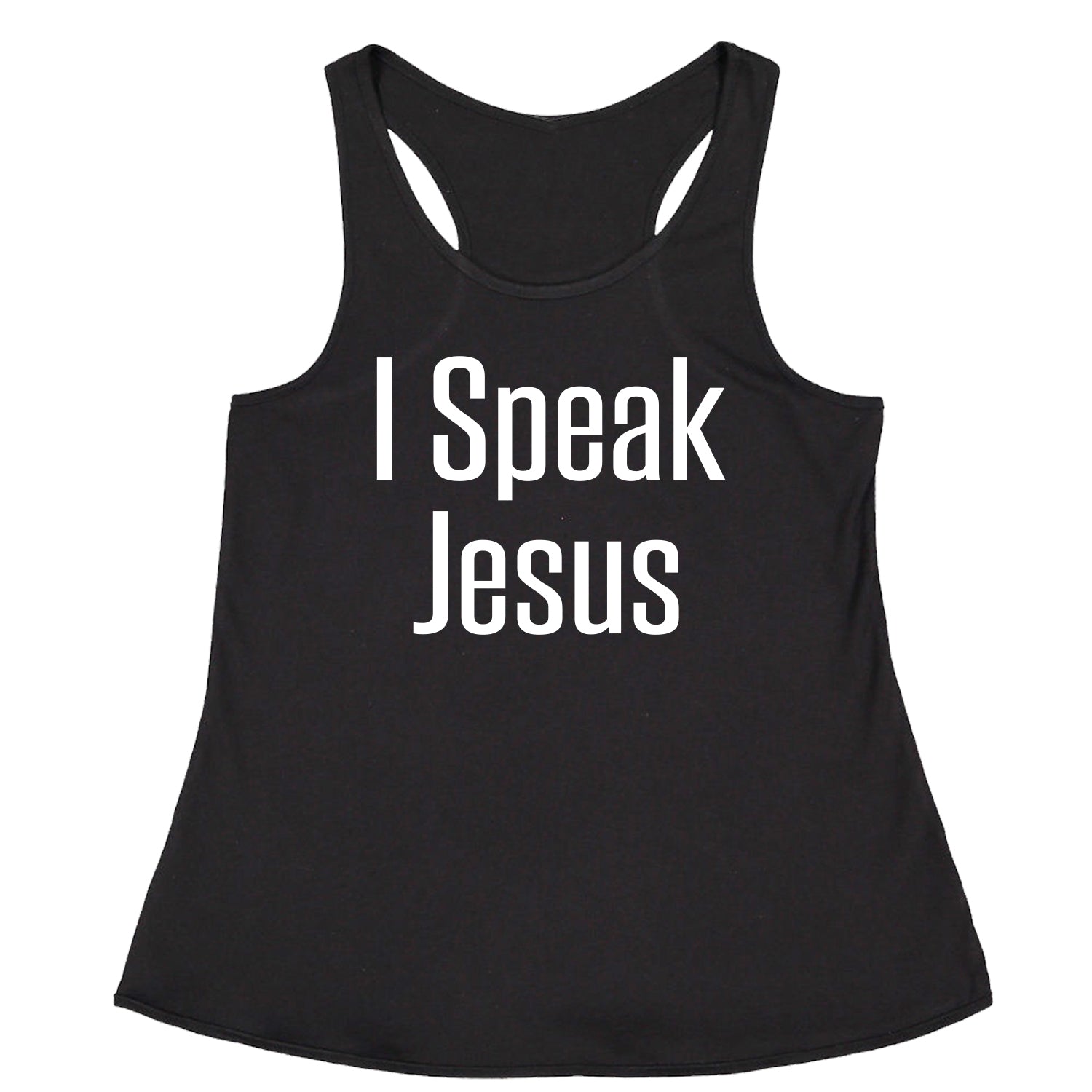 I Speak Jesus Racerback Tank Top for Women catholic, charity, christ, christian, christianity, city, concert, gayle, heaven, in, maverick, only, praise, scars, worship by Expression Tees