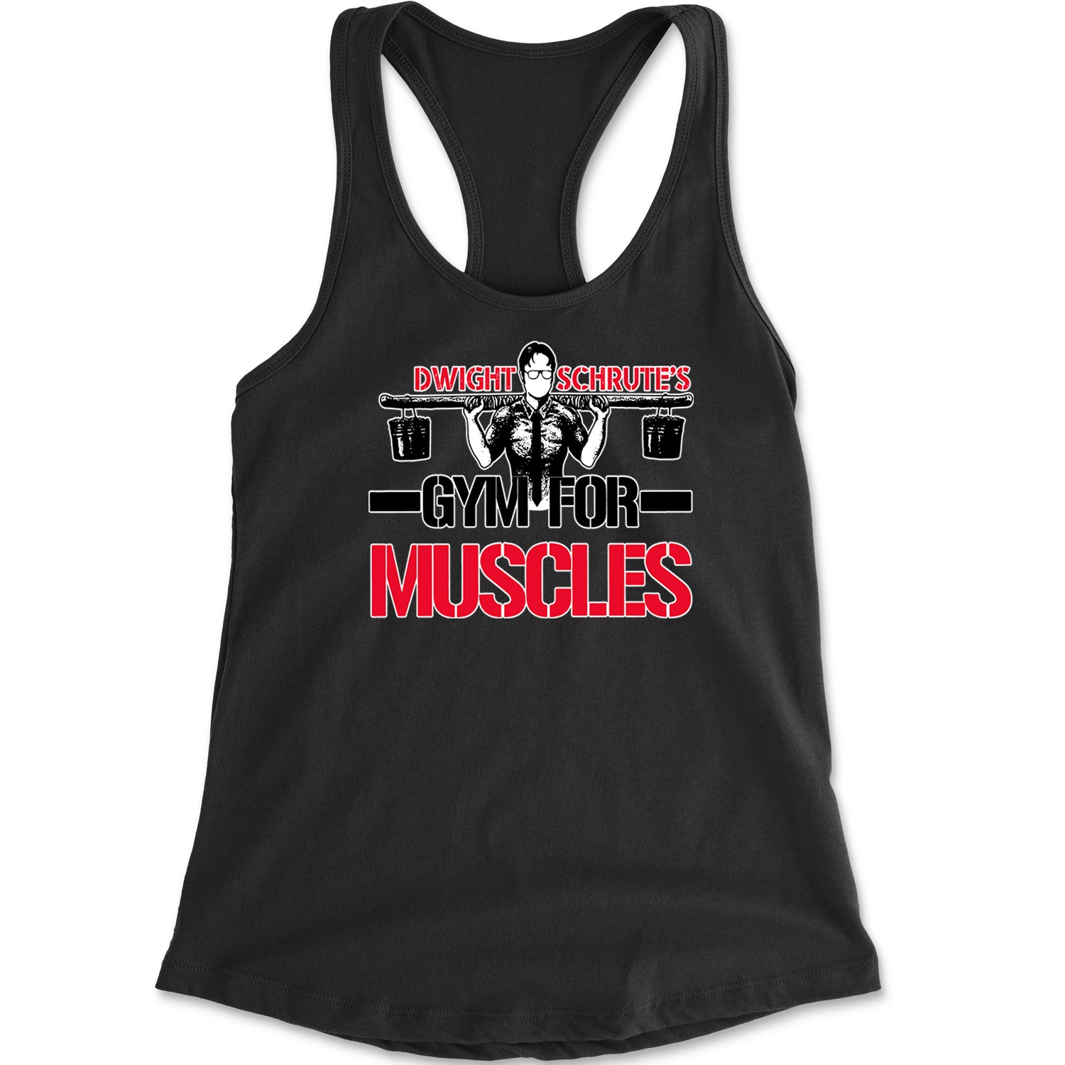 Dwight Schrute Gym For Muscles Office Workout Racerback Tank Top for Women