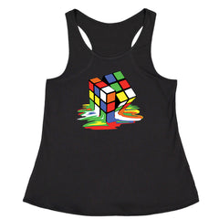 Melting Multi-Colored Cube Racerback Tank Top for Women gamer, gaming, nerd, shirt by Expression Tees