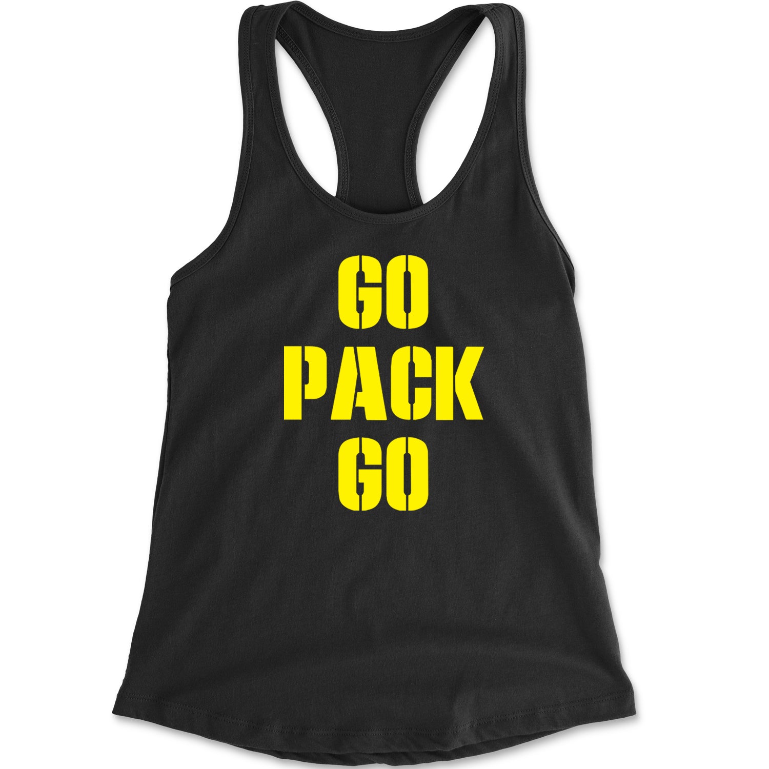 Go Pack Go Green Bay Racerback Tank Top for Women football, greenbay, packer by Expression Tees