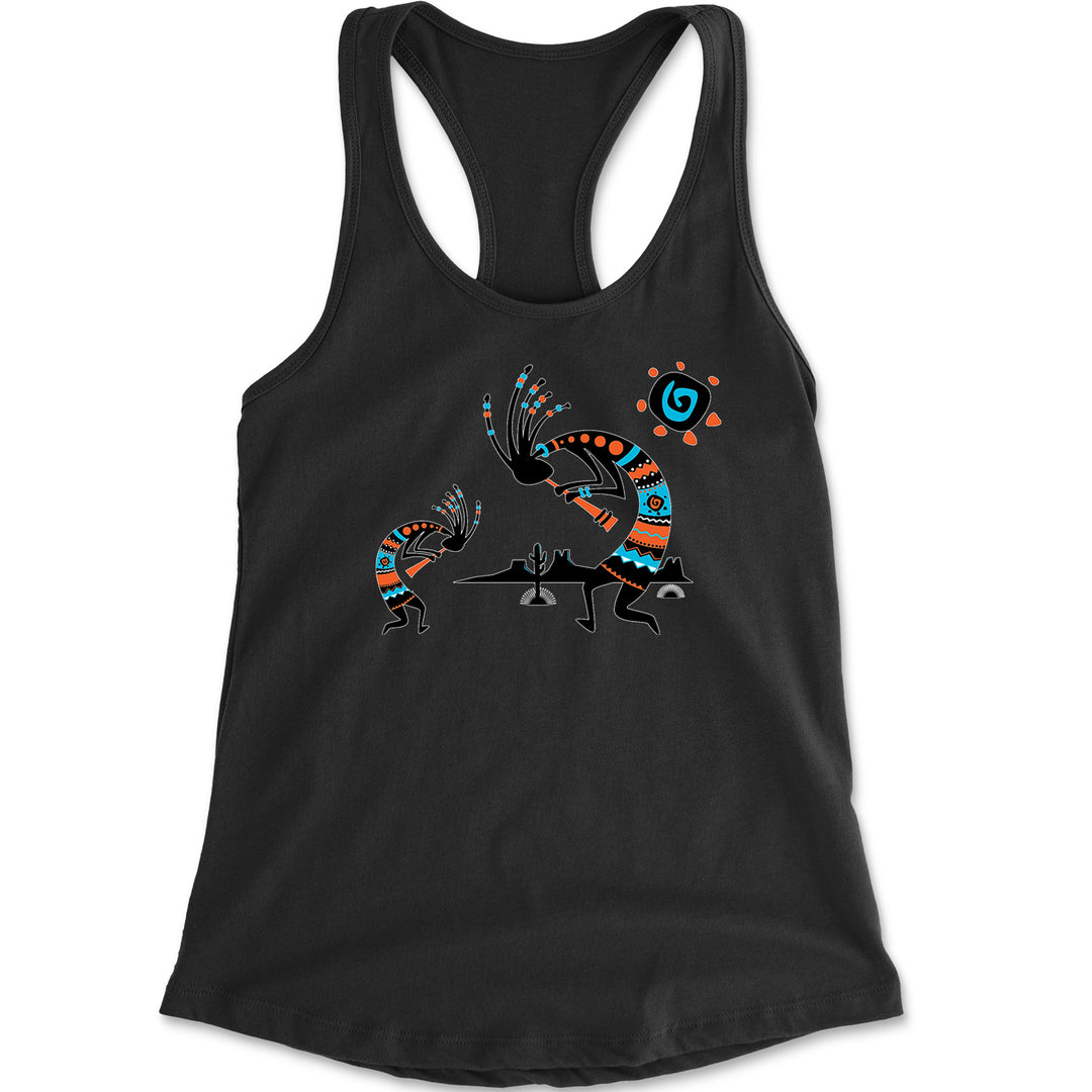 Native American Kokopelli Southwest Racerback Tank Top for Women american, hopi, indian, native, navajo by Expression Tees