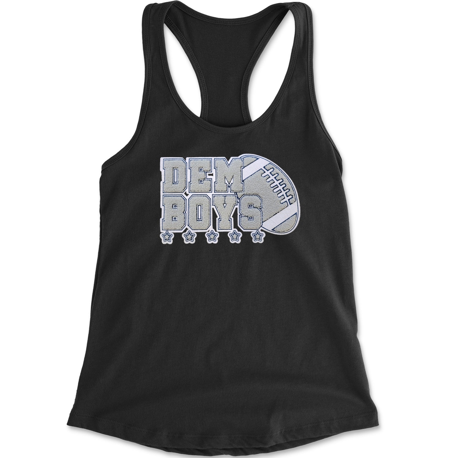 Dem Boys Embroidered Patch 2 Racerback Tank Top for Women dallas, fan, jersey, team, texas by Expression Tees