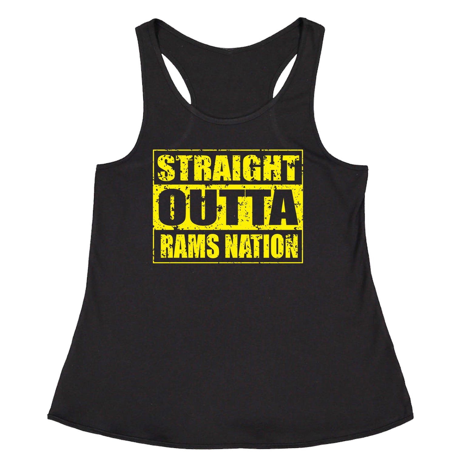 Straight Outta Rams Nation Racerback Tank Top for Women california, football, jersey by Expression Tees