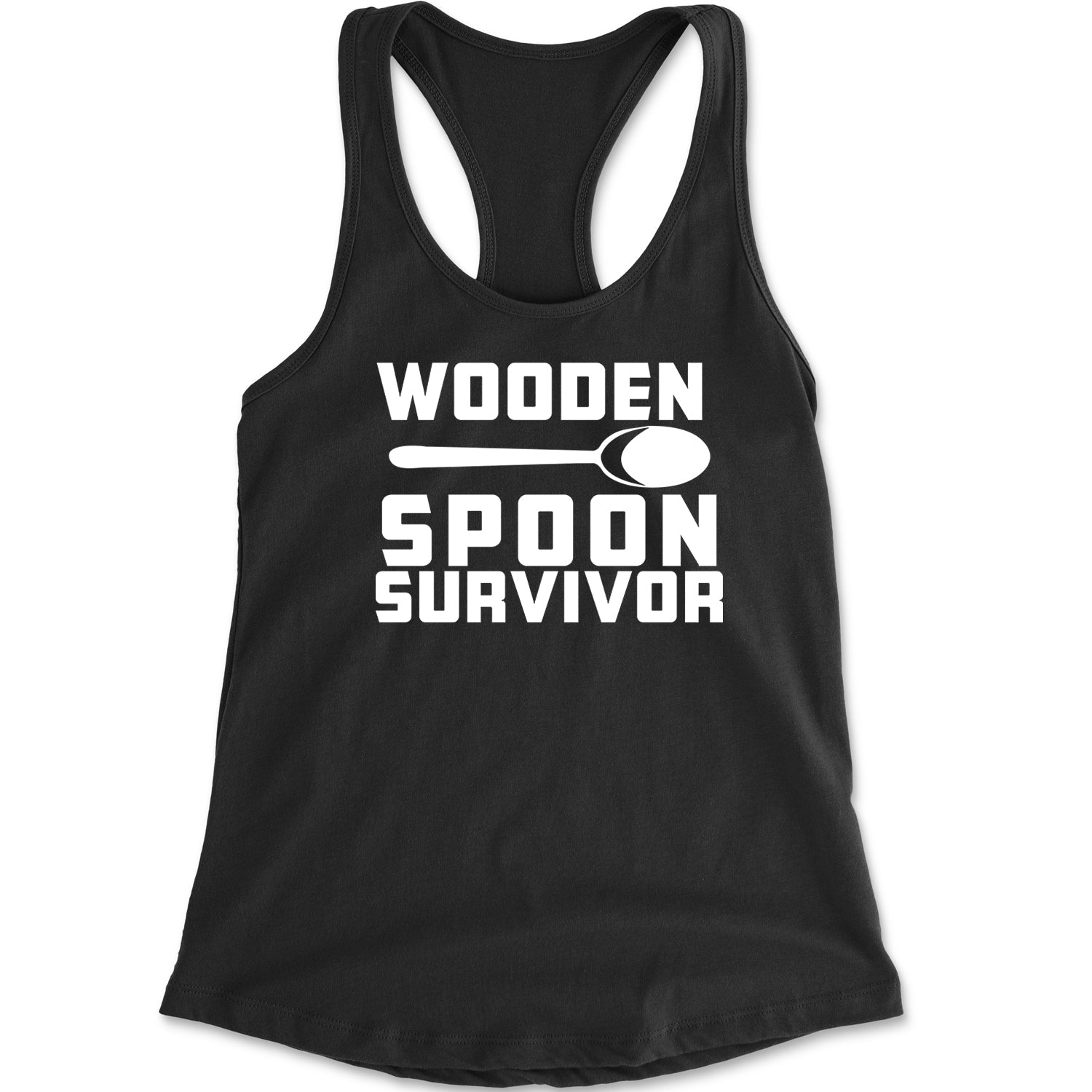Wooden Spoon Survivor Racerback Tank Top for Women funny, shirt, spoon, survivor, wooden by Expression Tees