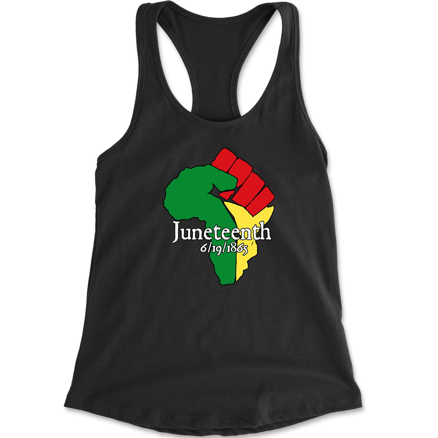 Juneteenth Raised Fist Africa Celebrate Emancipation Day Racerback Tank Top for Women